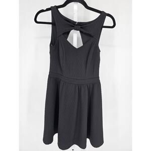 Y2K Material Girl Womens Sz S Skater Mini Dress Black Quilted Sleeveless